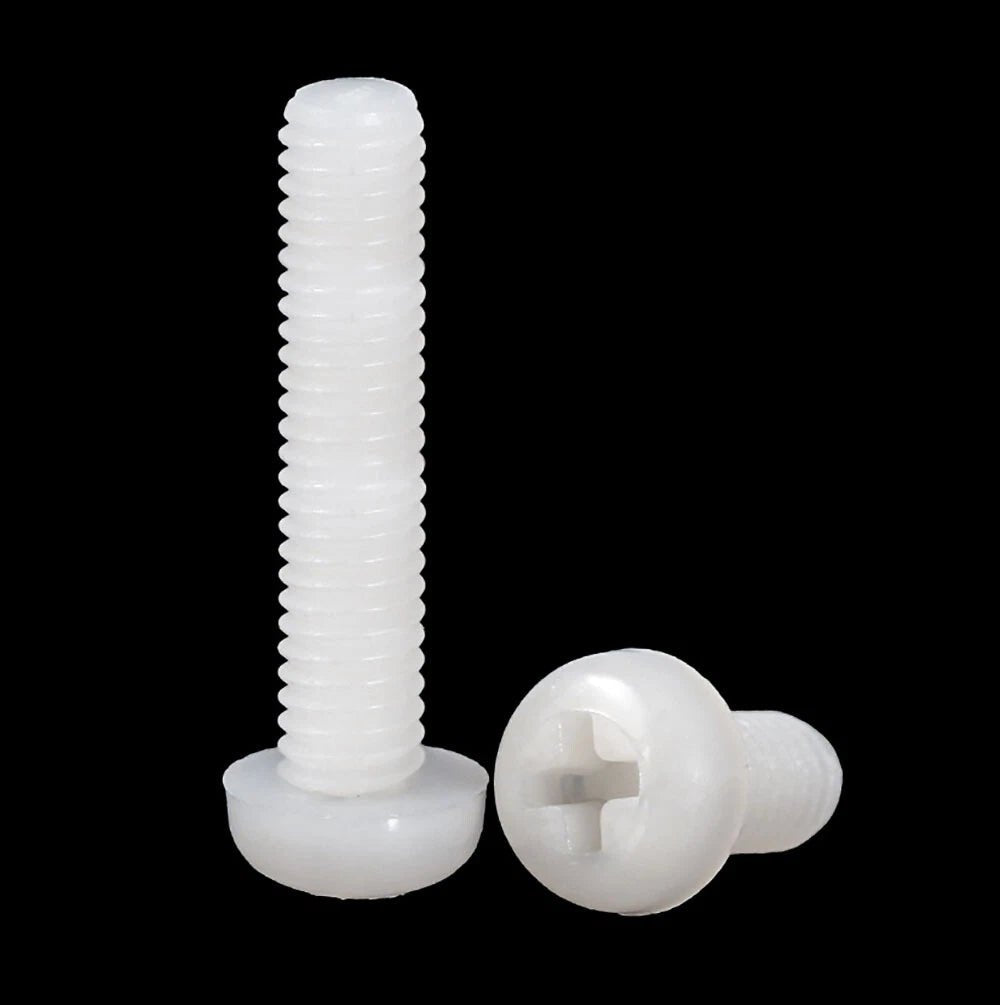 M5 M6 M8 Nylon Phillips Pan Head Machine Screws – Black & White - HomeDIYer