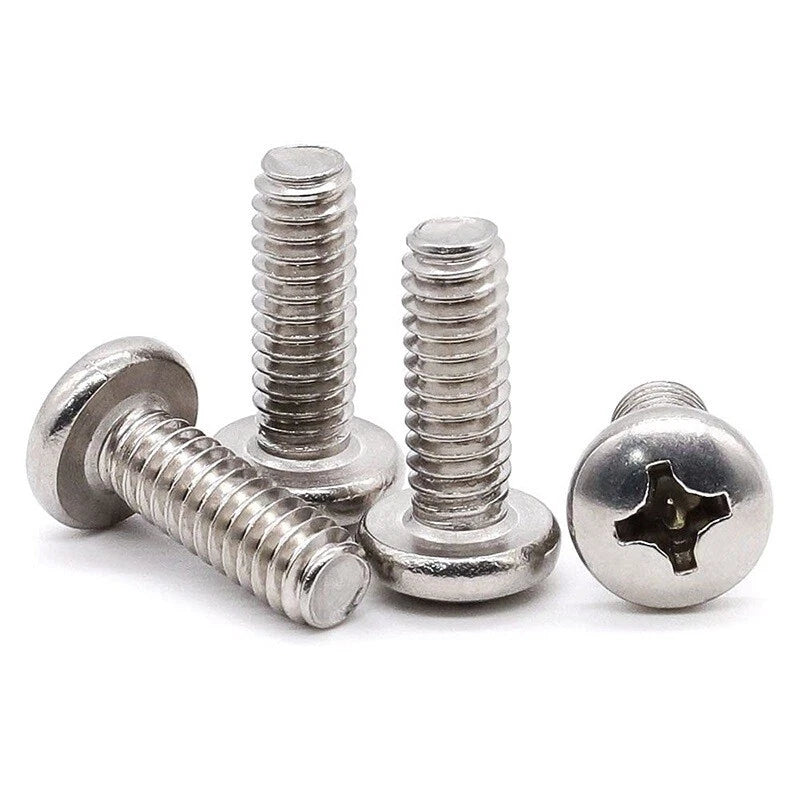 M3 M4 M5 M6 Pozi Pan Head Machine Screws – Nickel Plated Steel, Fully Threaded