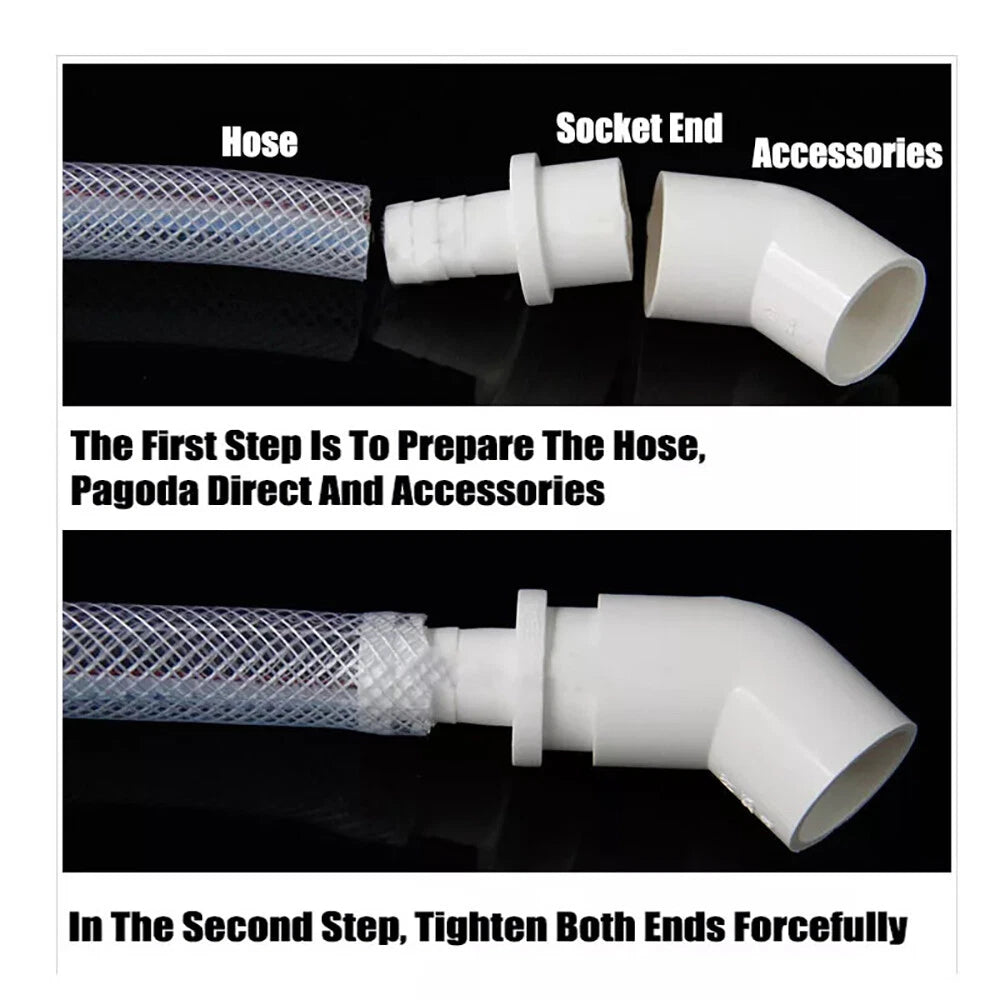 Barbed 20mm PVC Pipe Connector Fittings Adapter To Hose OD 5mm~8mm, Blue & White
