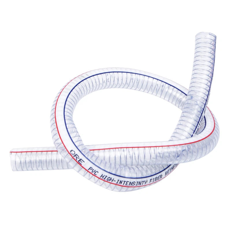 Wire Reinforced Clear Braided PVC Hose Pipe — Water Air Fuel | 10mm–38mm ID
