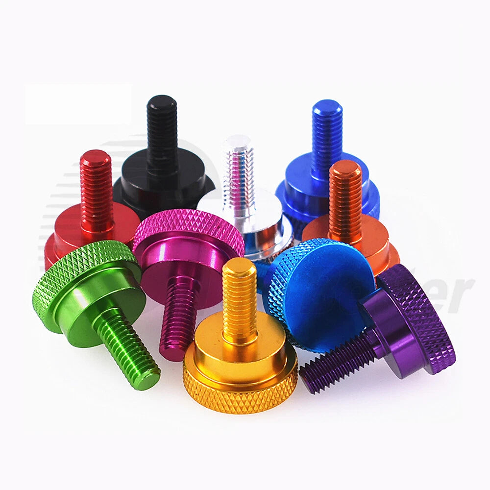 M6x15mm Aluminum Knurled Thumb Shoulder Screws Hand Grip Bolts Anodised 10 Color