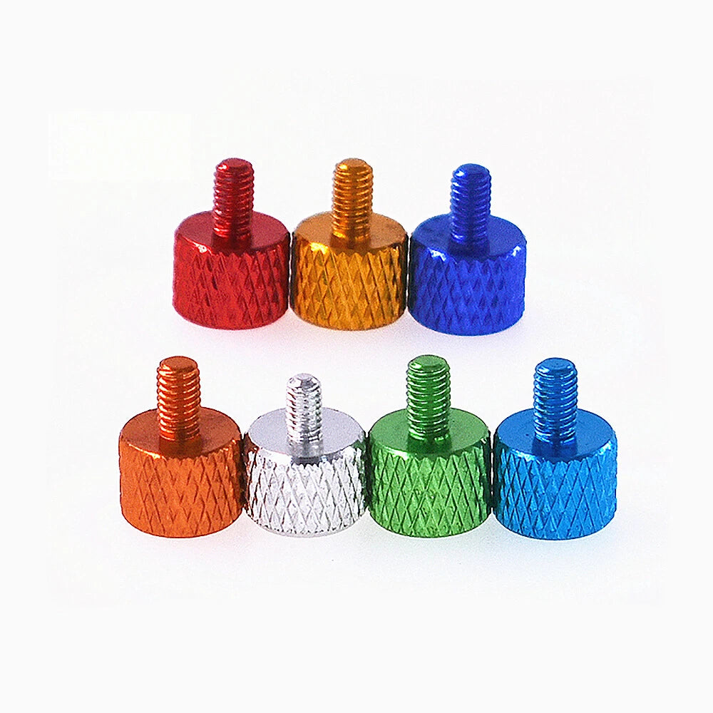 Knurled Thumb Screws M2 M2.5 M3 — Aluminum Alloy Hand-Tighten Grip Bolts, Multiple Colors