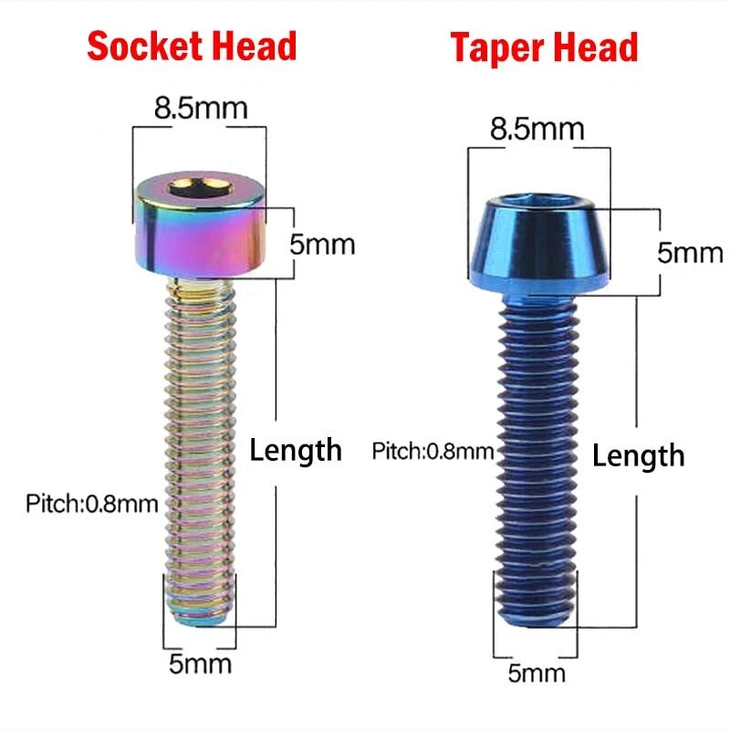 M5 Titanium Socket Head Allen Bolts – Grade 10.9, Fully Threaded, 9–60mm Lengths