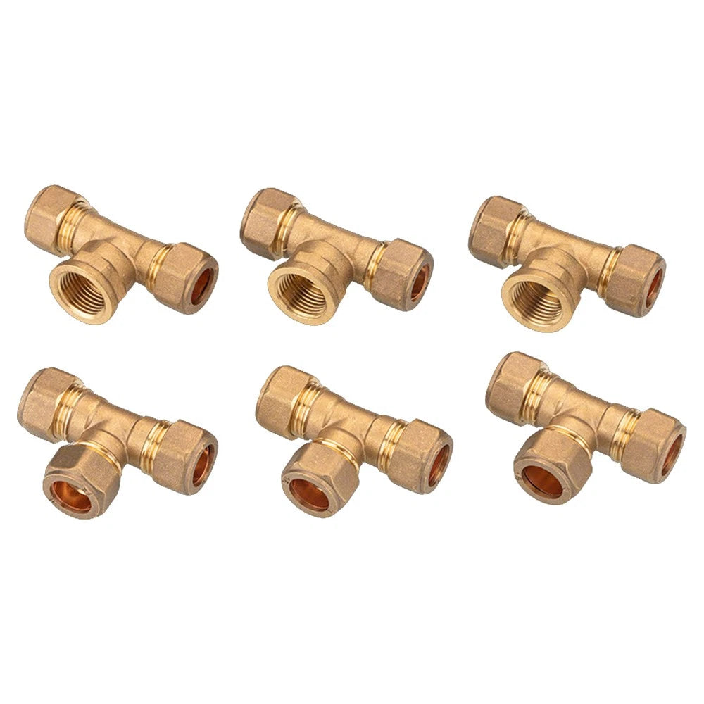 Brass Compression Fittings Reducing-Equal T Piece Female Coupling Connector