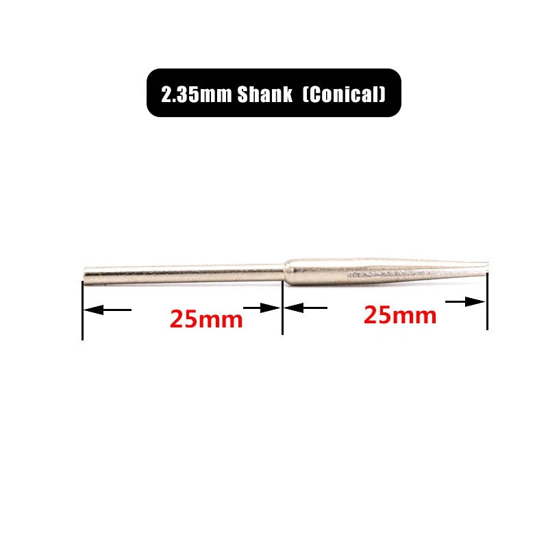 Sandpaper Clamp Bar Split Mandrel — 2.35mm & 3mm Shank Cylindrical Conical Straight for Rotary Drills