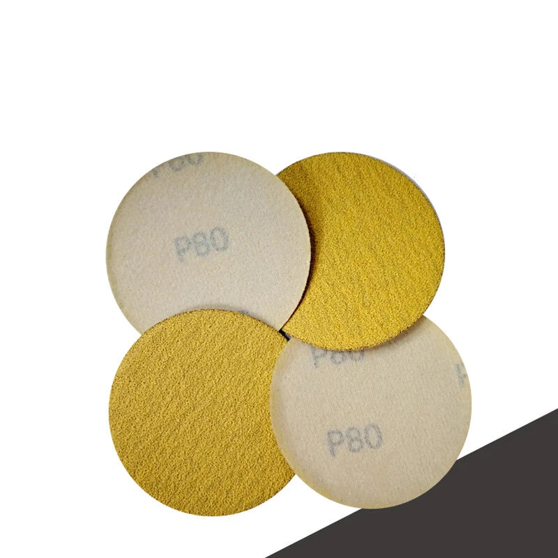 75mm 125mm 225mm Yellow Sanding Discs Hook Loop Sandpaper Pads Grit 40 - 1000