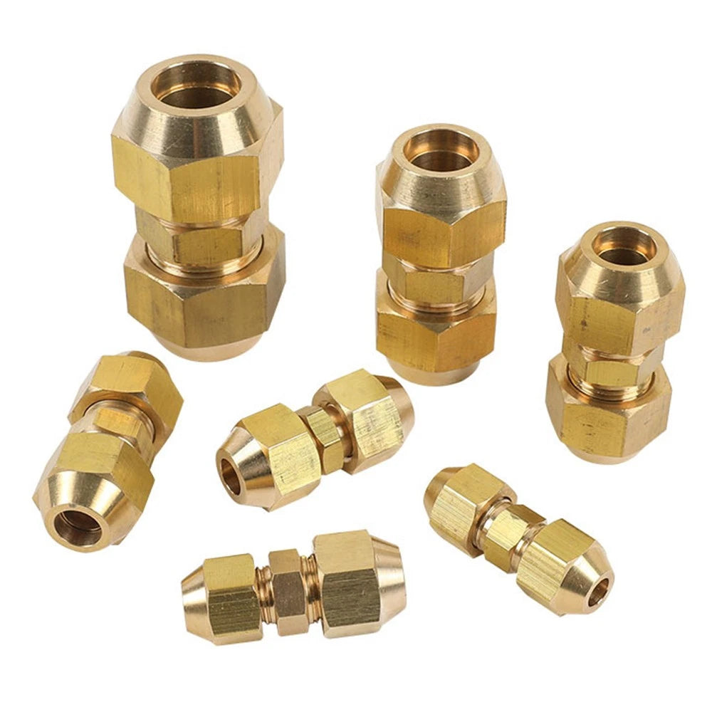 Brass Compression Flared Fitting Quick Coupling Connector for Copper Pipe — 6mm to 22mm