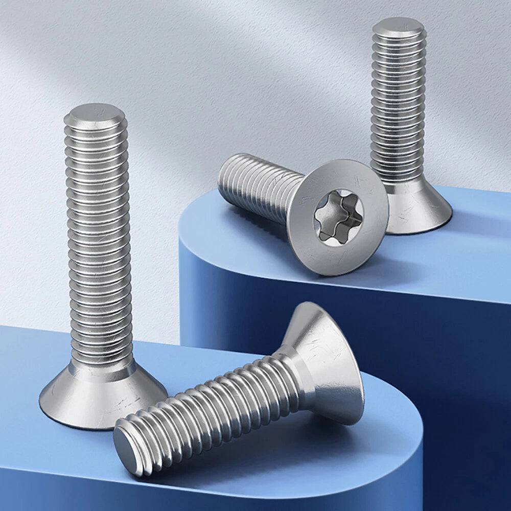 M8 Torx Countersunk Machine Screws – A2 Stainless Steel, 6‑Lobe Drive, Fully Threaded (Overall Length Includes Head)