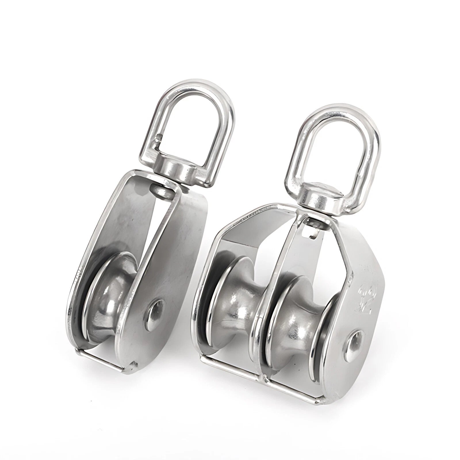 Stainless Steel Single-Double Pulley Block Traction Wheel Swivel Lifting Rope