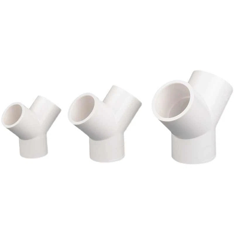 White PVC Pipe Fittings Y-Shape Wye Connector Adapter Solvent Weld 20mm - 63mm