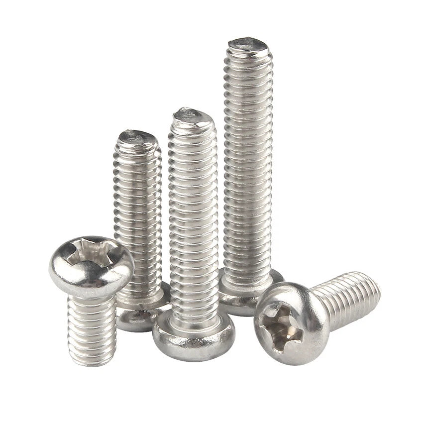 A2 Stainless Steel Phillips Pozi Pan Head Machine Screws M1 M1.2 M1.4 M1.6 M2 M2.5 M3 M3.5 M4 M5 M6 M8 M10 — Full Range 3mm to 200mm
