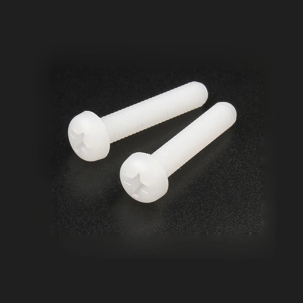 White Nylon Phillips Pan Head Machine Screws – M3 M4 M5 M6, Fully Threaded (4–60mm) - HomeDIYer