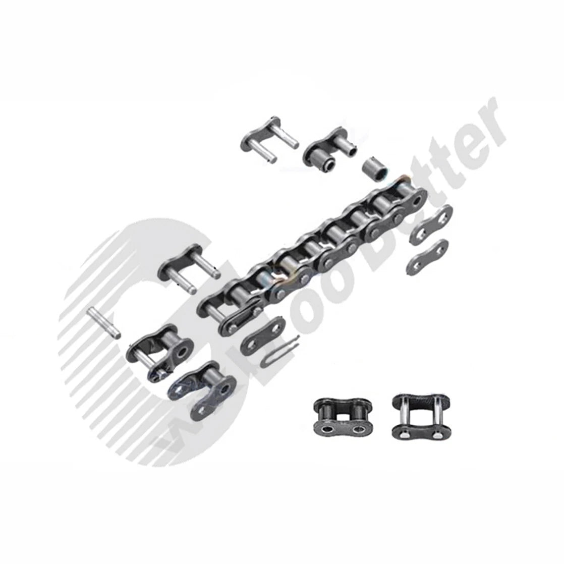 Roller Chain Single Strand 04C 06A 06B~16A Carbon Steel Industrial Roller Chain