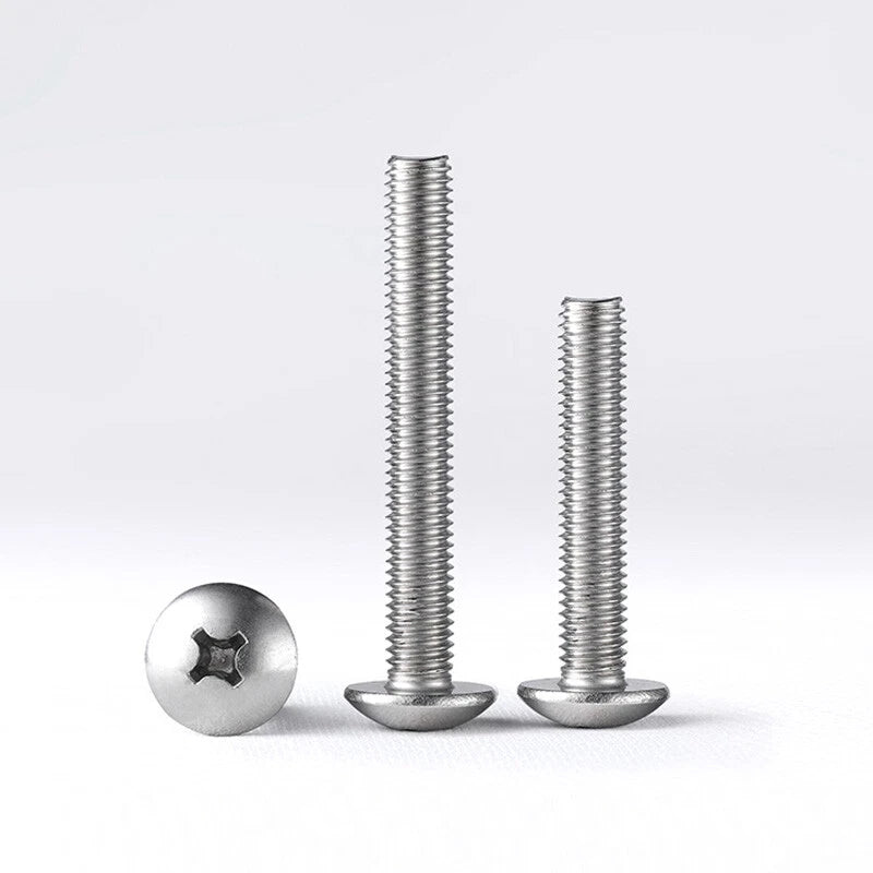 Big Pan Head Phillips Machine Screws – A2 / A4 Stainless Steel, M2 to M6, Fully Threaded