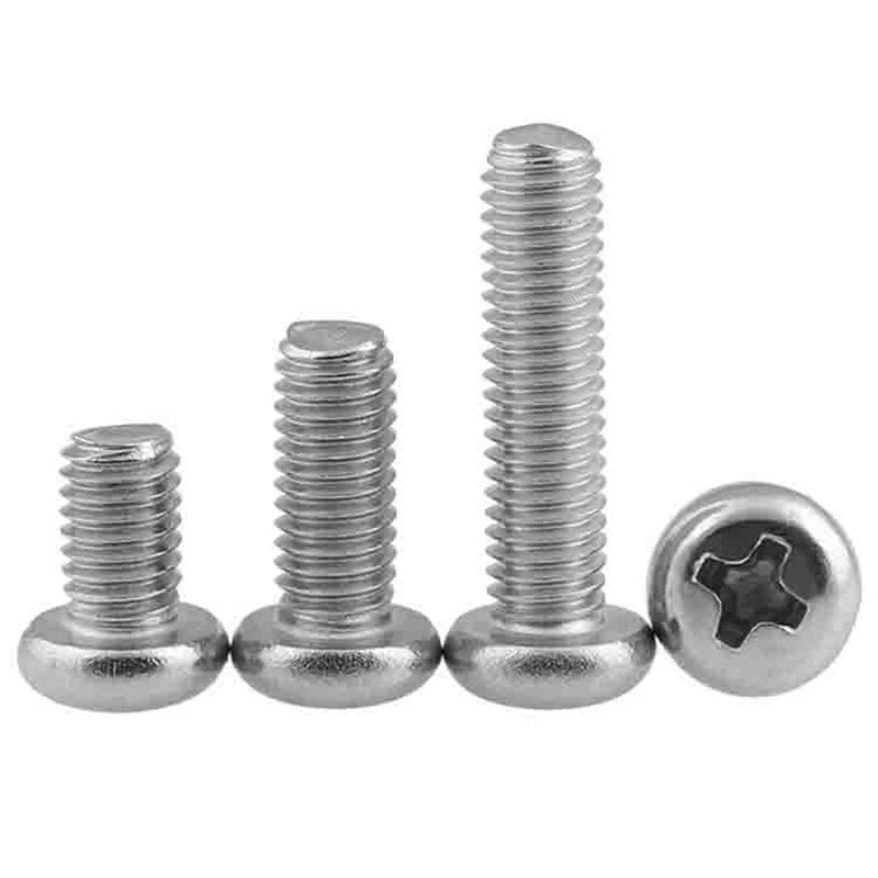 A2 Stainless Steel Pan Head Pozi Phillips Machine Screws M2 M2.5 M3 — 2mm to 120mm, Packs of 10–200