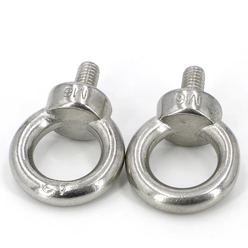 304 Stainless Steel Ring Screws M3 - M30 Eyelets Screw Heavy Duty Lifting Bolts