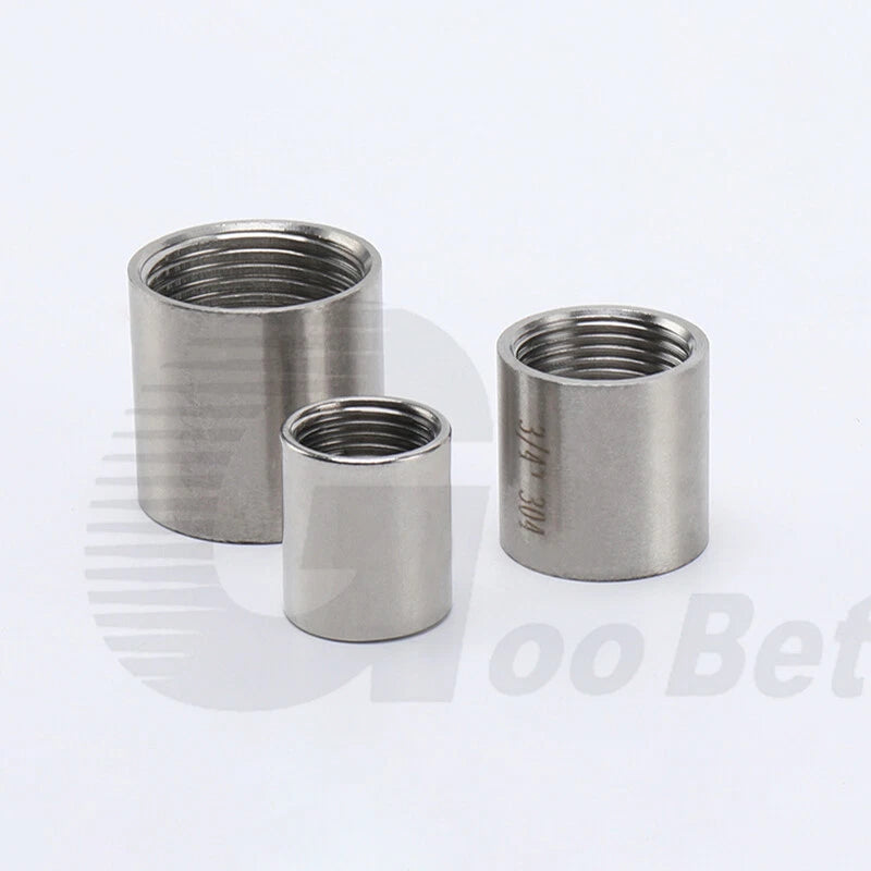 Stainless Steel 304 Full Socket Pipe Coupler — BSP Threaded Fitting (1/4" to 4")