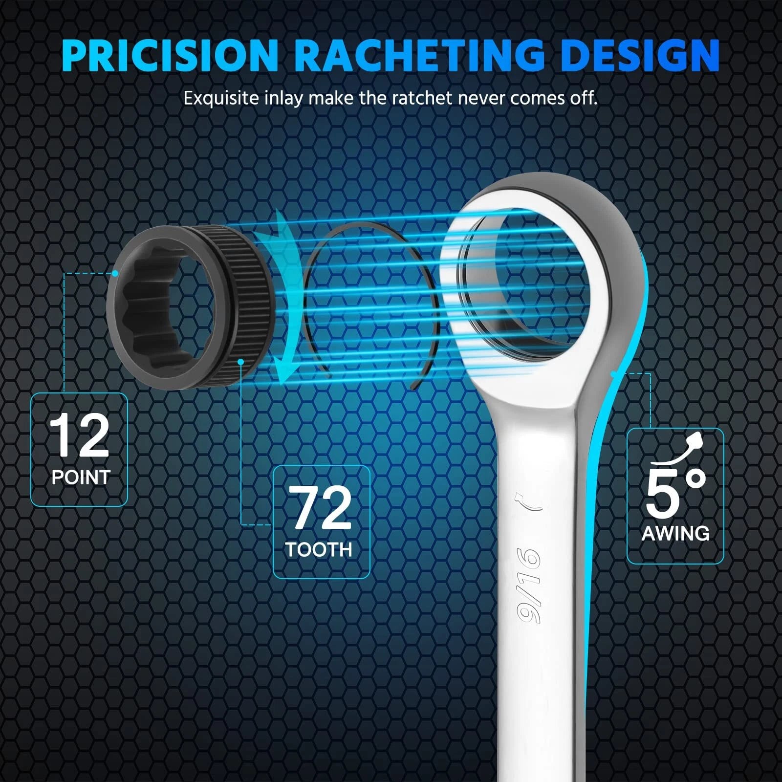 Ratchet Wrench Spanner Combination Fixed Head Wrench Metric 6mm To 32mm