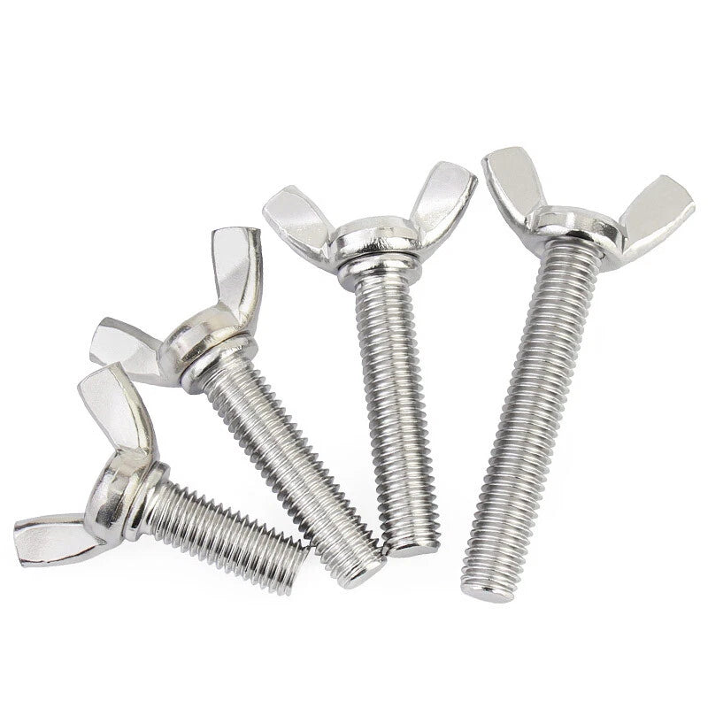 M6 M8 M10 Butterfly Wing Thumb Screws Hand Grip Knob Bolts 201 Stainless Steel