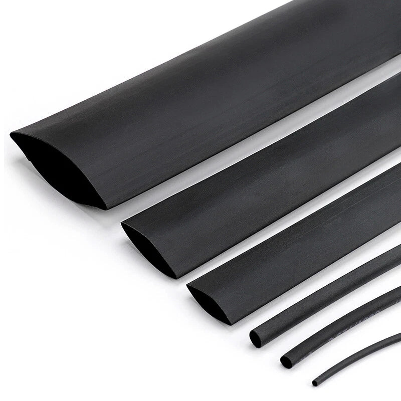 Black Adhesive Heat Shrink Tubing 3:1 Ratio — φ1.6mm to φ65mm, 1M / 5M / 10M