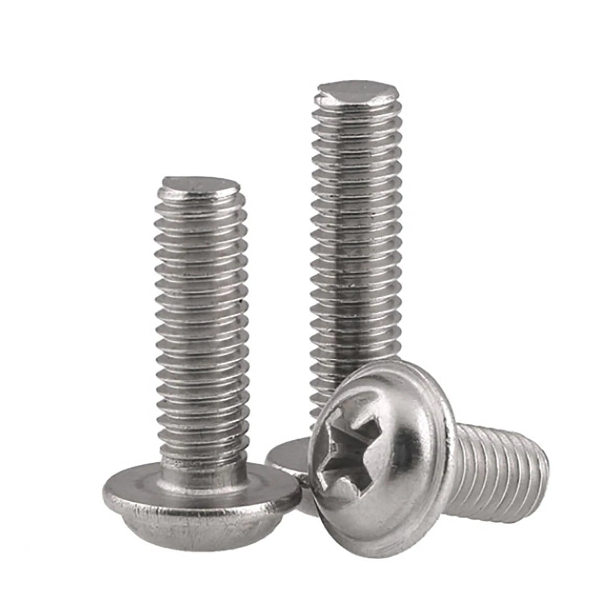 M2–M5 Flanged Phillips Button Head Machine Screws, 304 Stainless Steel