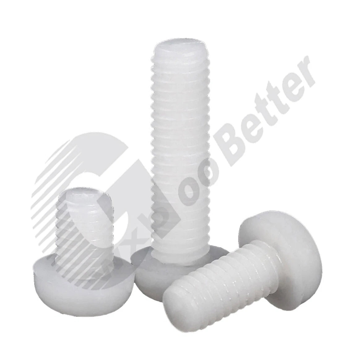 White PA66 Nylon Phillips Round Head Screws – M5 M6 M8, Fully Threaded, Non‑Conductive & Corrosion‑Free