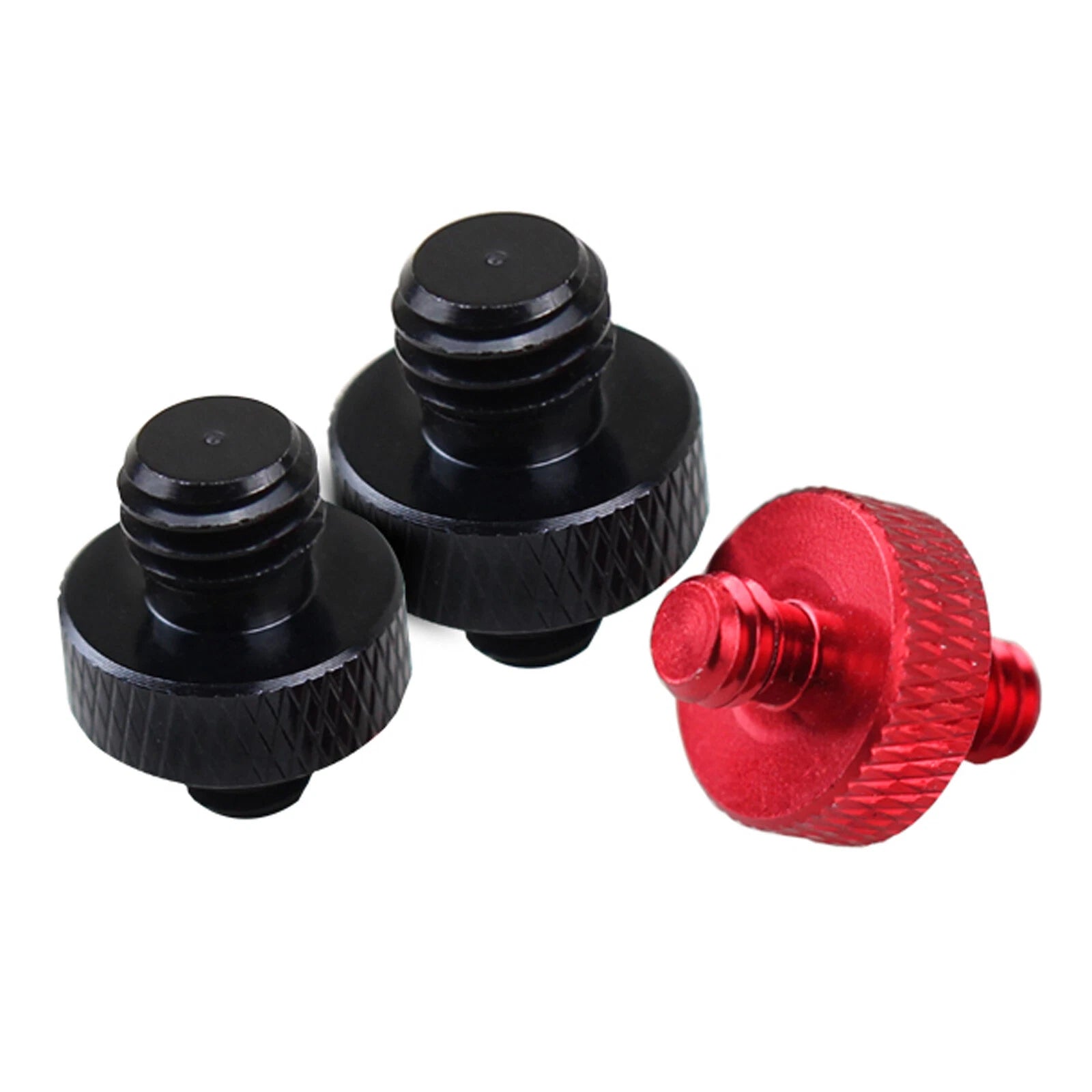 BSW 3/8 1/4 Knurled Thumb Screws Aluminum Double End Thread Hand Grip Knob Bolts