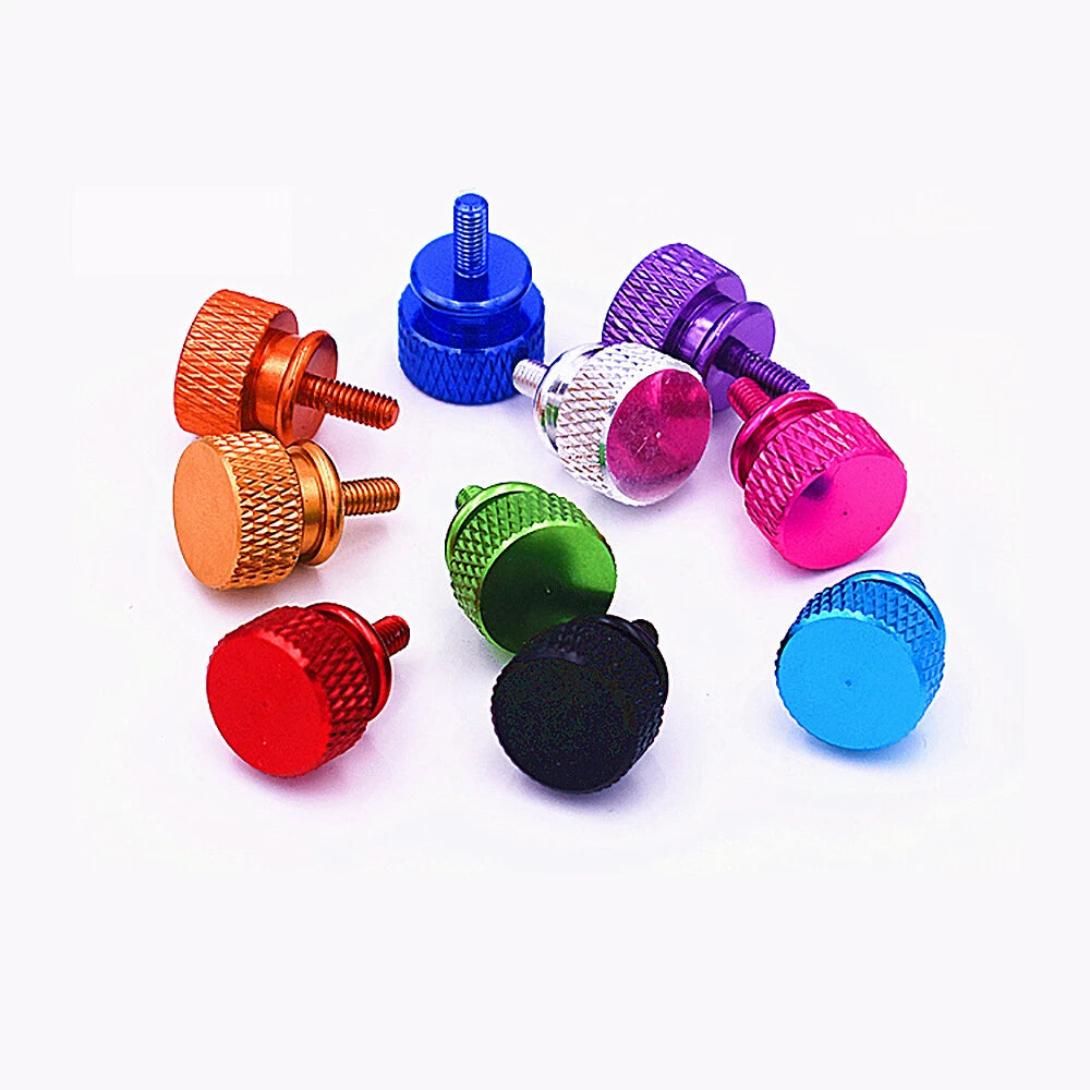 Knurled Thumb Screws M3 M3.5 Anodized Aluminum — Color Hand Grip Knob Bolts