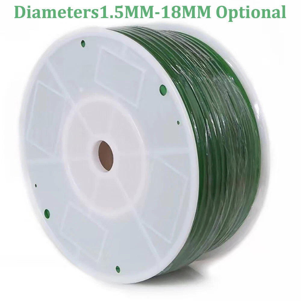 Round Urethane Drive Belt – Rough Surface Green | 1.5mm–18mm Diameter, 1M–50M Length
