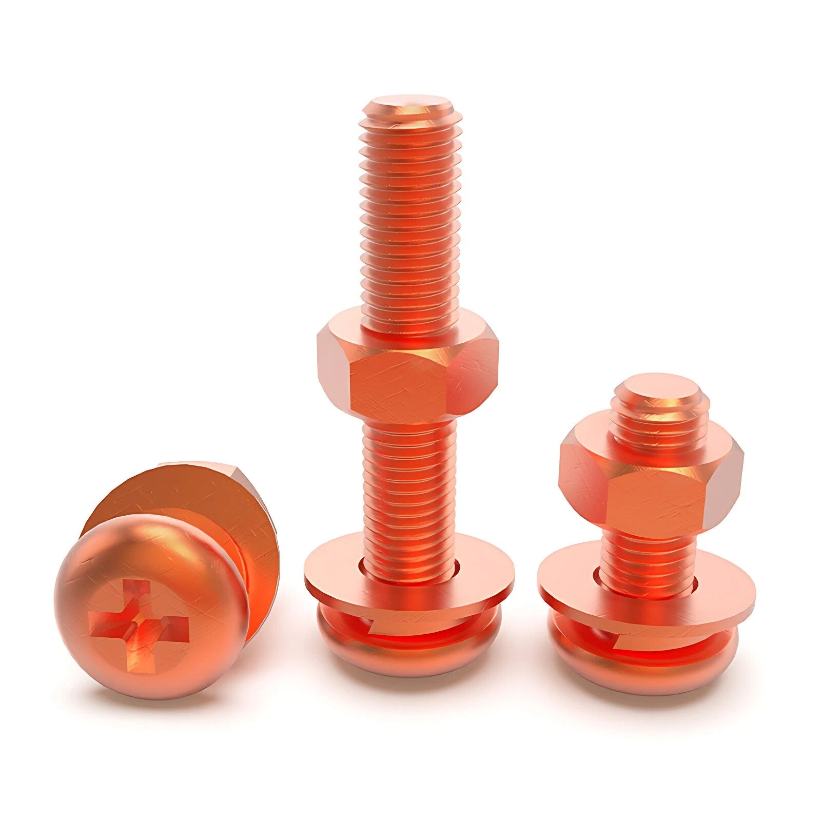 Pure Copper Phillips Pan Head Machine Screws – M3 M4 M5 M6, T2 Copper, Metric Coarse Thread