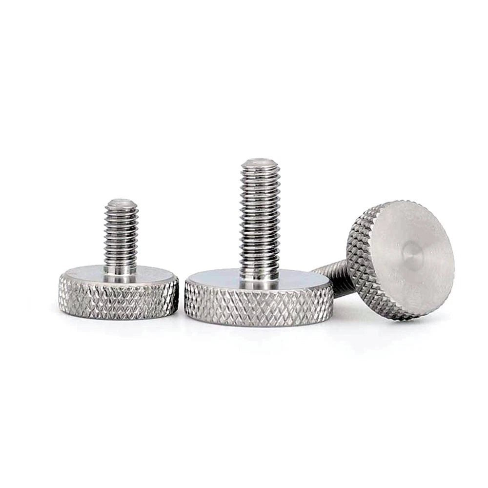 A2 Stainless Steel Flat Head Knurled Thumb Screws – M2 to M10, Hand Grip Knob Bolts - HomeDIYer