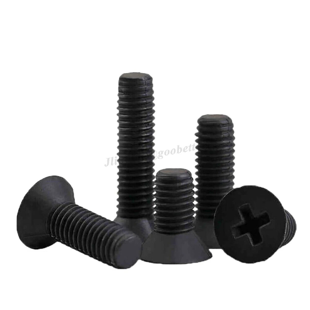 Black Nylon Phillips Flat Head Countersunk Machine Screws – M2 to M8, Fully Threaded (PA66) - HomeDIYer
