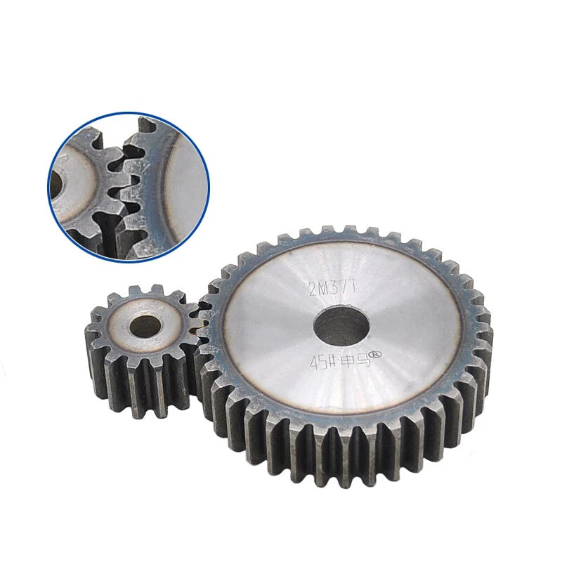 2 Modulus Spur Gear 10T - 55T Flat Gear 45 Steel Transmission Gears OD 24-114mm