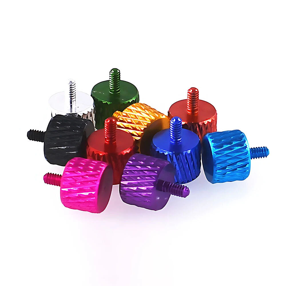 M2 M2.5 Aluminum Knurled Thumb Screws – Flat Hand Grip, 10 Colors