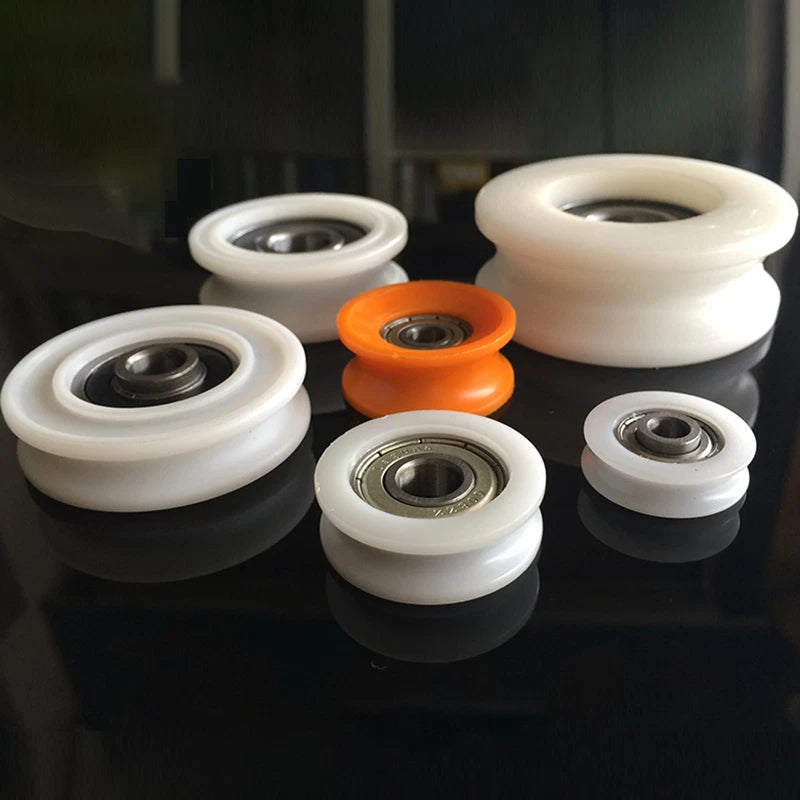 Round U Groove Bearings Guide Plastic-coated Bearing POM Pulley Roller Wheel