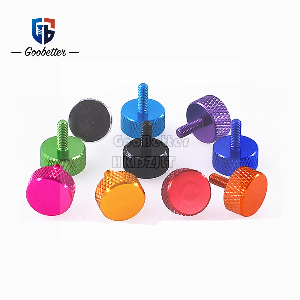 M3 Knurled Thumb Screws Hand Grip Bolts 6 mm - 10 mm Aluminum Anodised 10 Color