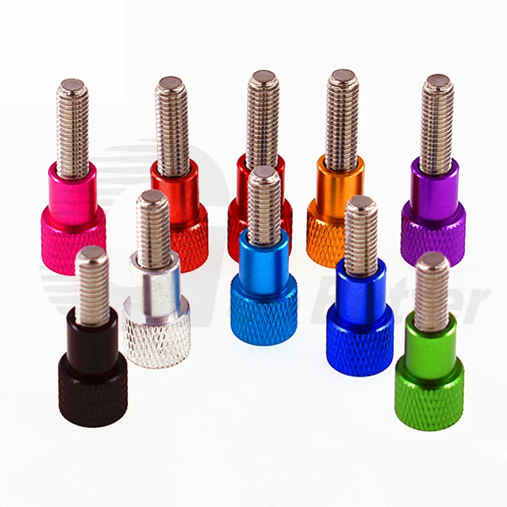 5pc M4 Adjustable Knurled Thumb Shoulder Screws 5-100mm Stainless Steel+Aluminum