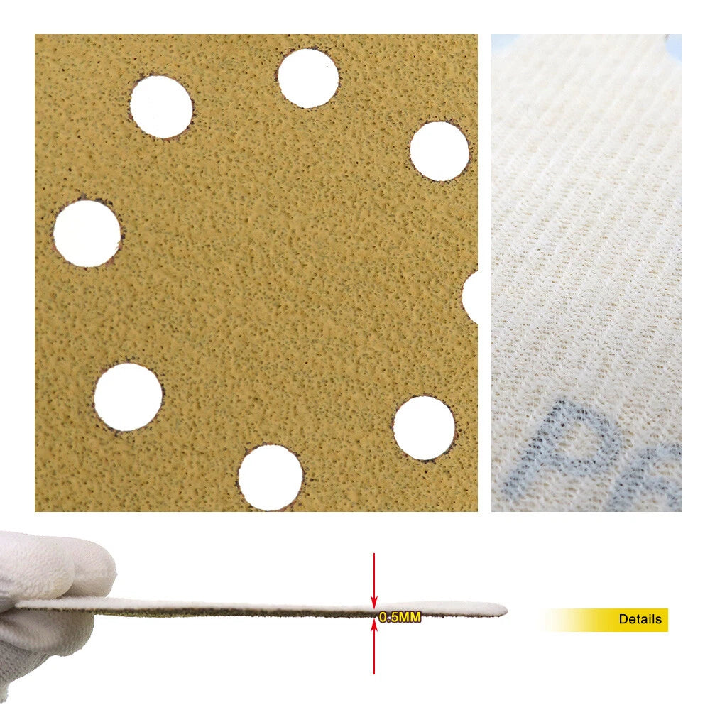 8 Hole 125mm Hook and Loop Sanding Discs 40 - 1000 Grit 5 inch Orbital Sandpaper