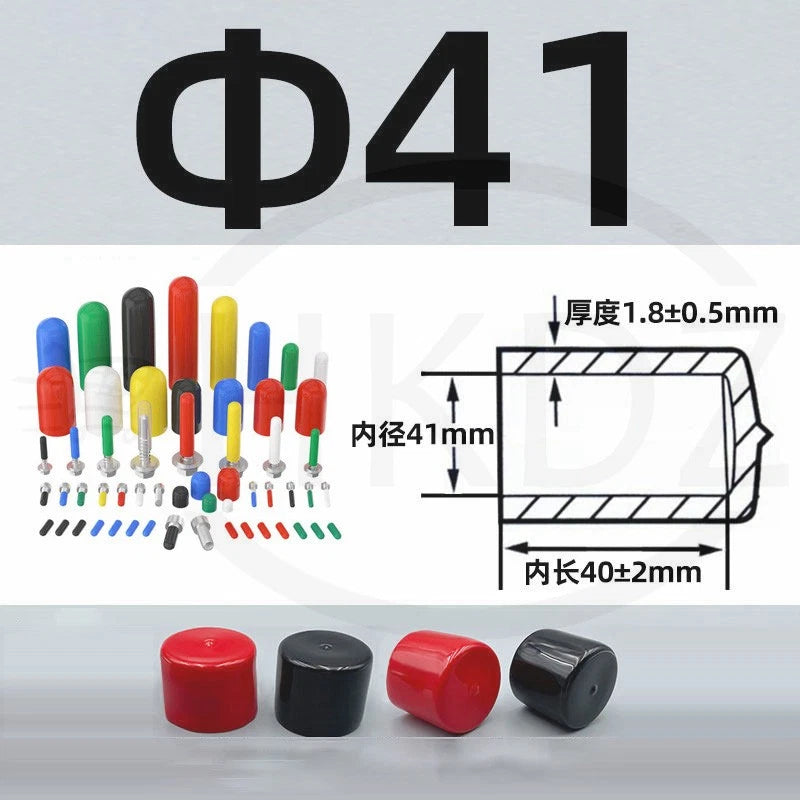 PVC End Caps for Screws, Bolts, Rods, Tubes & Cables – Thread Cover Protector, Rubber Plastic Caps (12-114mm, Multiple Colors)