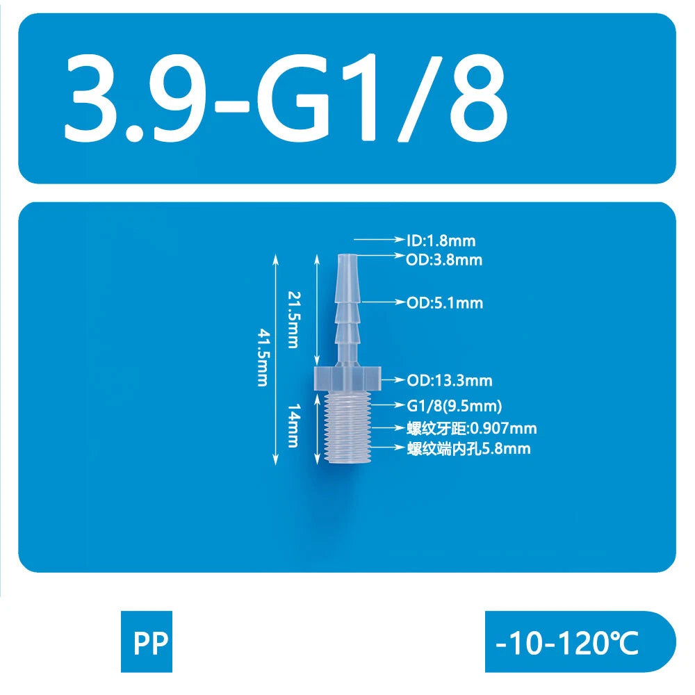 BSP Metric External Thread Straight Barb Connector – Plastic Hose Pipe Fitting