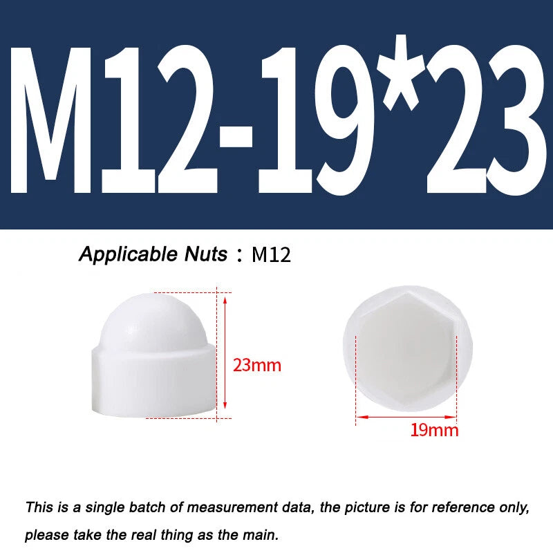 Hex Bolt & Nut Protection Caps – Plastic Hexagonal Screw Covers for M4 M5 M6 M8 M10 to M24 (PE, 5-100 Pack)