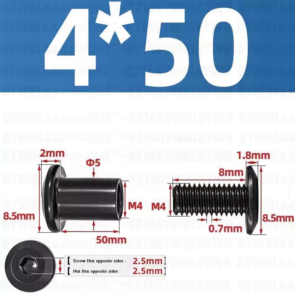Metric Furniture Connector Bolts with End Cap Nuts — Stainless Steel M2 to M10