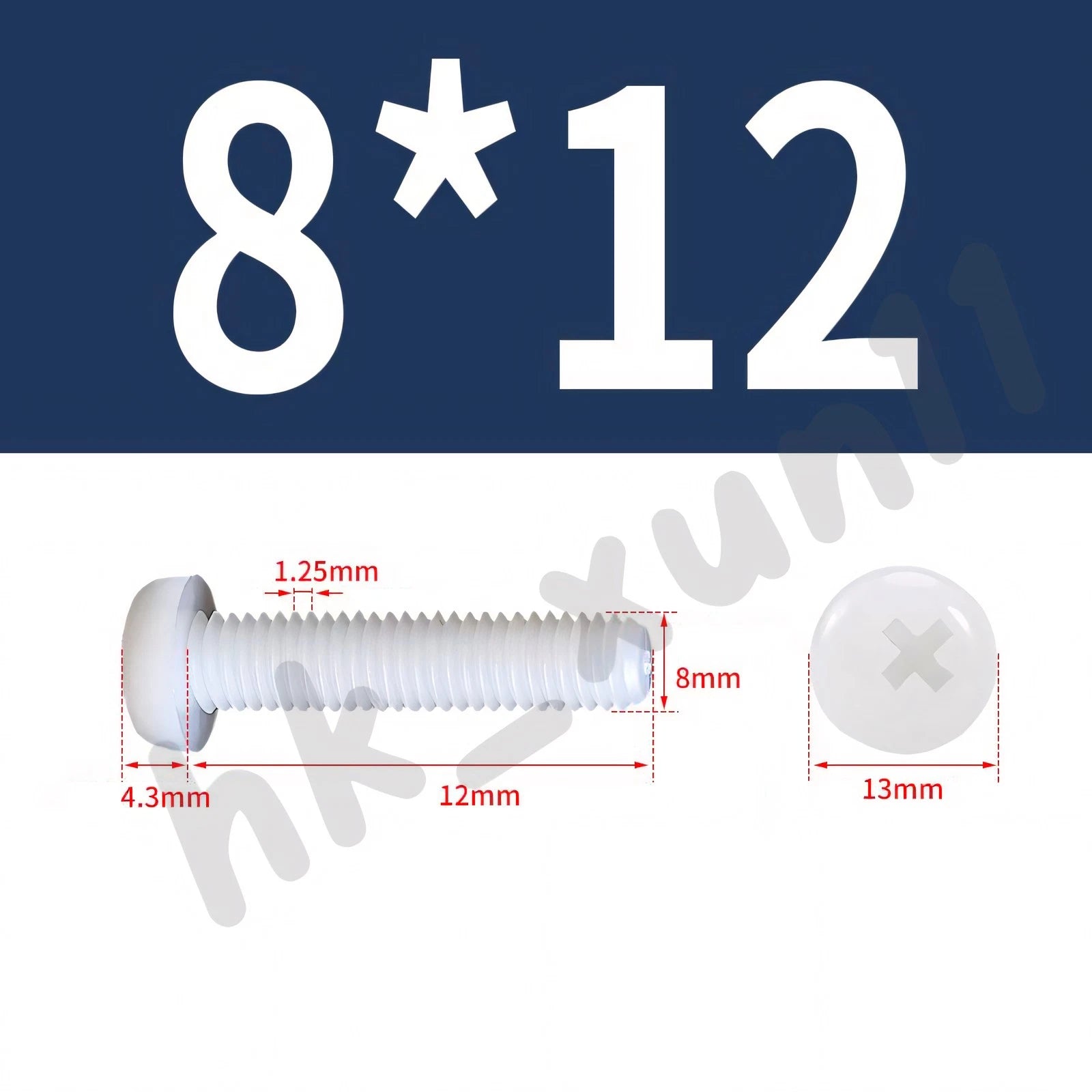 White/Black Nylon Phillips Machine Screws – M2 to M6, Plastic Round Pan Head Bolts