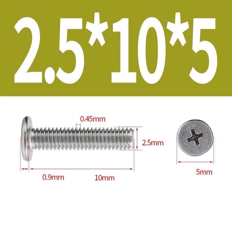 M1–M8 Ultra Thin Flat Head Phillips Machine Screws – A2 Stainless Steel, Fully Threaded