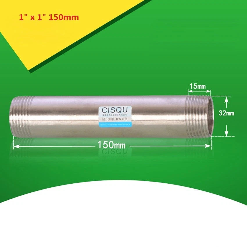 Stainless Steel BSP Male Threaded Double Nipple Pipe Extension Fitting | 1/2" 3/4" 1"