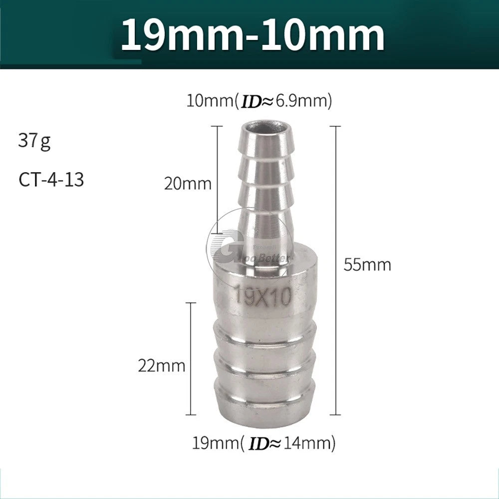 A2 Stainless Steel 8-41mm Barbed Hose Connector,Hosetail Pipe Air Water Oil Fuel