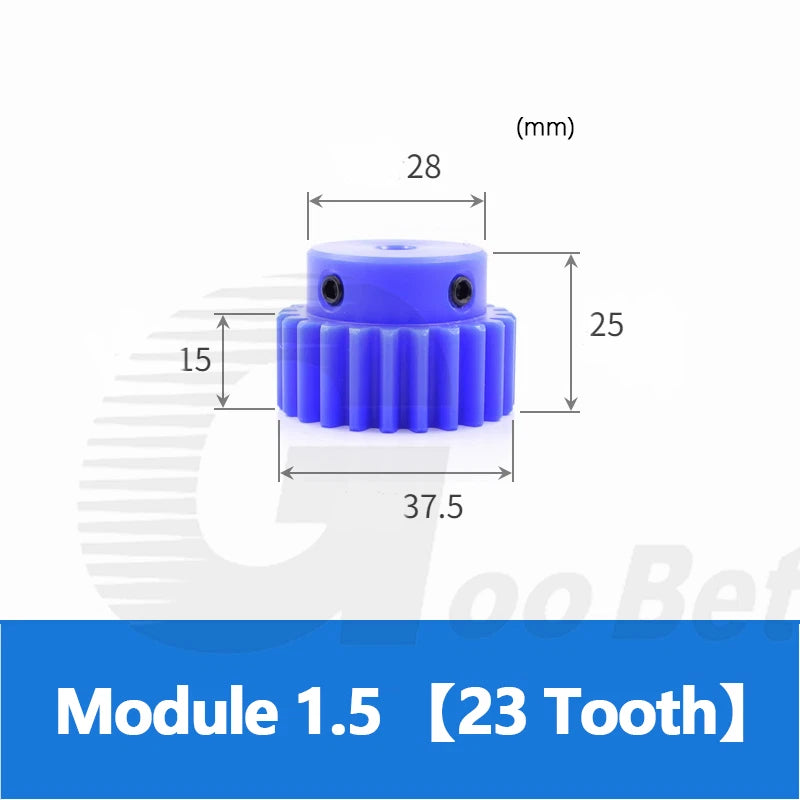 Mod 1/1.5/2 Precision Spur Gear Pinion 15-120 Tooth with Step Bore 4-16mm Nylon
