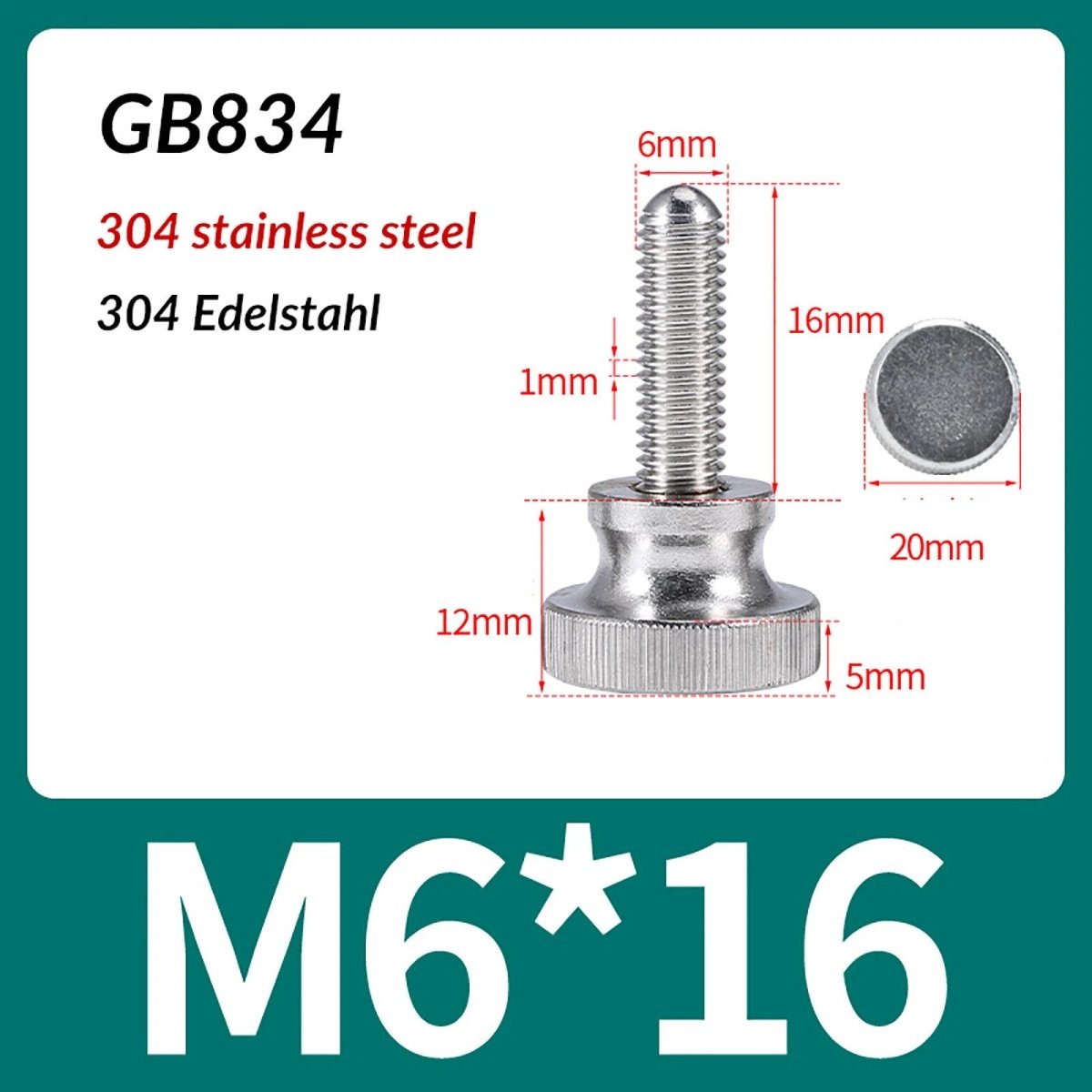 A2 Stainless Steel Knurled Thumb Screws – M2 to M10, Hand Turn Knob Bolts, 4 - 60mm Lengths - HomeDIYer