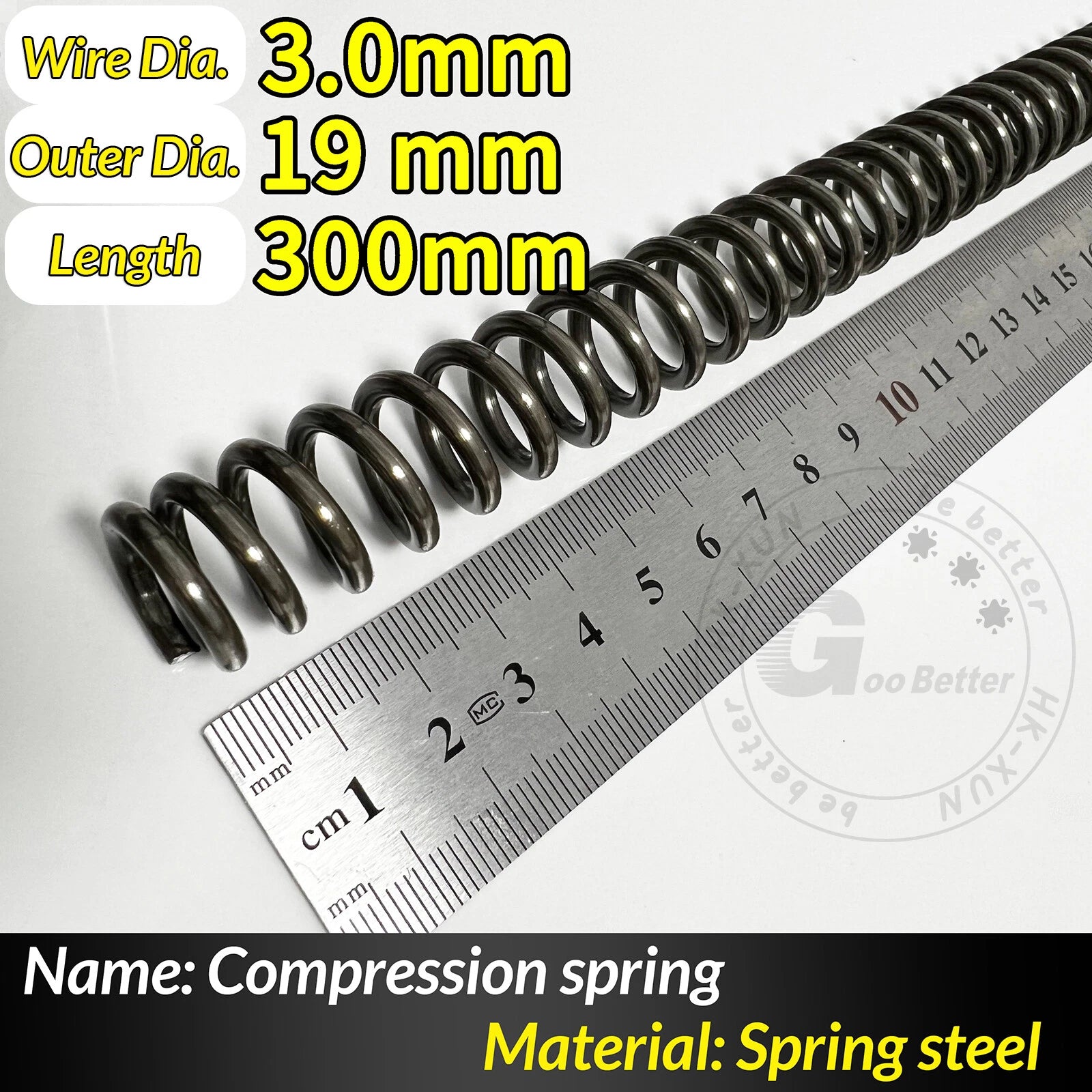 Compression Spring Pressure Springs, Wire Dia 2-3.5mm, OD 10-60mm, Length 300mm