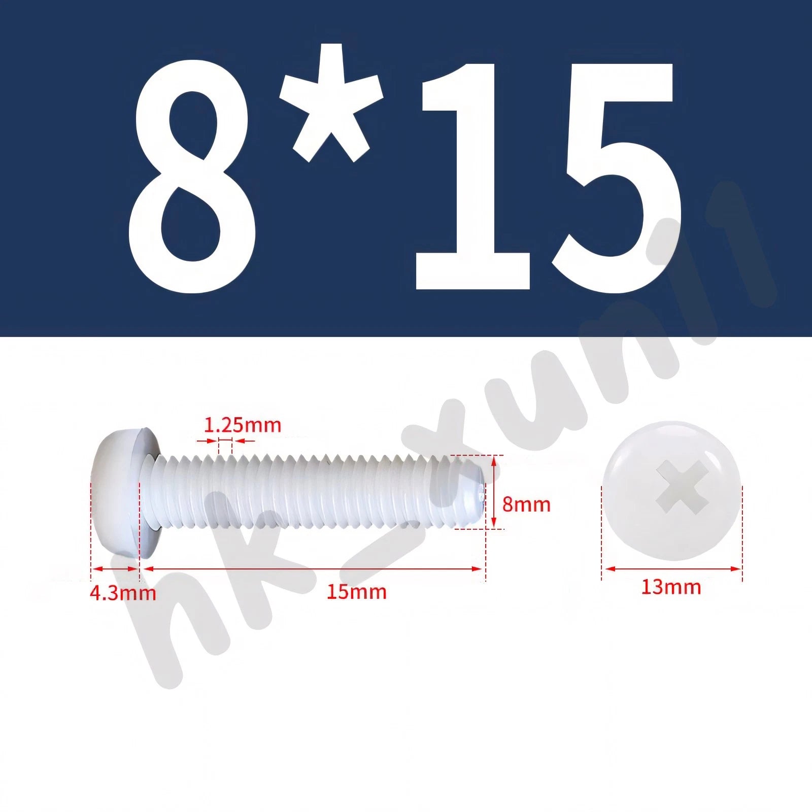 White/Black Nylon Phillips Machine Screws – M2 to M6, Plastic Round Pan Head Bolts